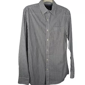 Banana Republic Men's Stretch Slim Fit Button-Up LS Shirt Striped Gray Sz Small - Picture 1 of 10
