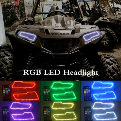 2 PIEZAS RGB Halo Anillos LED Faro Luz Para Polaris RZR 2017+ Sportsman 850 1000 Foto 1 de 4