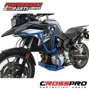 BMW F850GS 2022 22 CrossPro Blue Aluminium Engine Guards Crash Bars - Picture 1 of 4