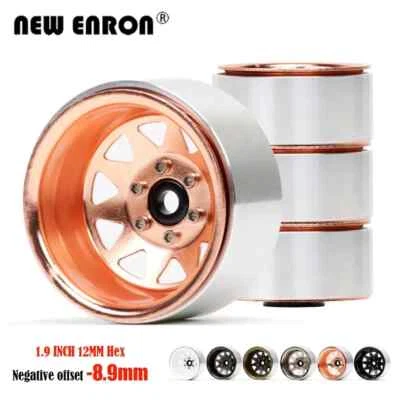 1/10 1.9inch Beadlock Wheel Rim Negative offset -8.9mm Metal for RC Crawler Car - Image 1 of 4