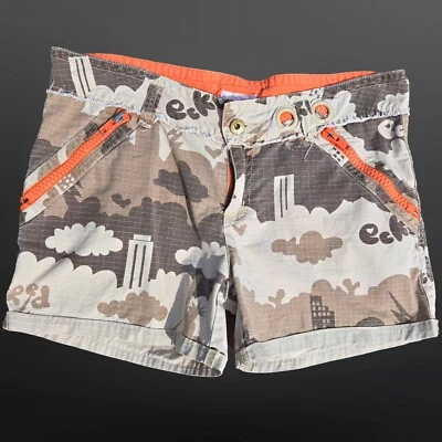Y2K Ecko Red Camouflage Cargo Shorts With Zippers Size 7 Brown Orange Utility - Image 1 of 4