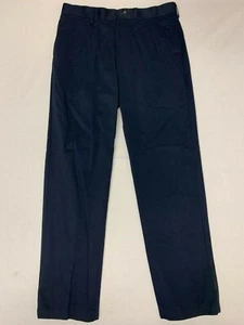 Croft & Barrow Men's Navy Khakis Classic Fit Flat Front Pants 34x34 EUC - Picture 1 of 7
