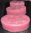 Bar Soap Pink Rose Scented (set Of 3) Hearts