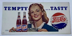 PEPSI:COLA Ink Blotter Unused Tempty Tasty Soda Girl Adv Sign C-131 Heyden DD - Picture 1 of 6