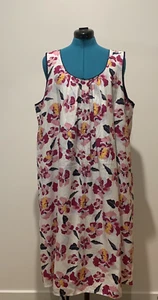 Trent Nathan Tent Style Floral Dress Size XL Pink Purple Yellow Black White - Picture 1 of 11