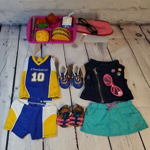American Girl Lot: School Gym Clothes, Shoes, Glasses, Cafeteria Tray with Food