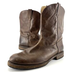 Frye Duke Roper Cowboy Boots Men's Size 12 D Brown 3487297 Pull On