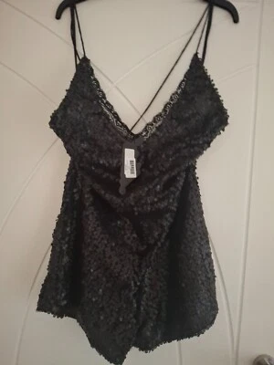 Sequin black playsuit XS - Image 1 of 4