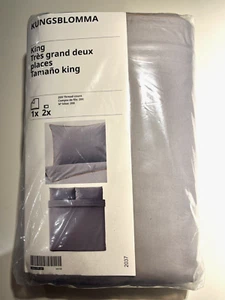 IKEA Kungsblomma King Duvet Cover & Pillowcases Gray Yellow 604.231.34 - Picture 1 of 2