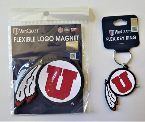 UTAH UTES, FLEXIBLE MAGNET AND KEY RING FROM WINCRAFT (ONE EACH) Cover