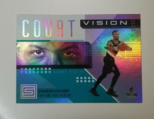 2018-19 DAMIAN LILLARD Panini Status Court Vision AQUA #9 PORTLAND 