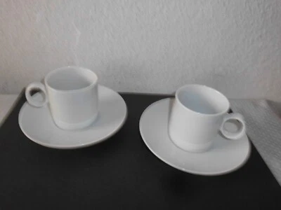 2er Set Tassen Teller Unterteller Weiß Thomas Rosenthal Group Trend  Porzellan - Bild 1 von 4