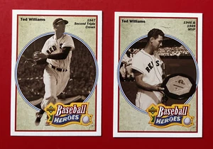 Lotto di 2 carte da baseball TED WILLIAMS BOSTON RED SOX Upper Deck 1991 1946 1947 HOF - Foto 1 di 6
