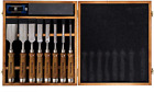 IMOTECHOM 10-Pieces Woodworking Wood Chisel Set with Wooden Box, Honing Guide, S