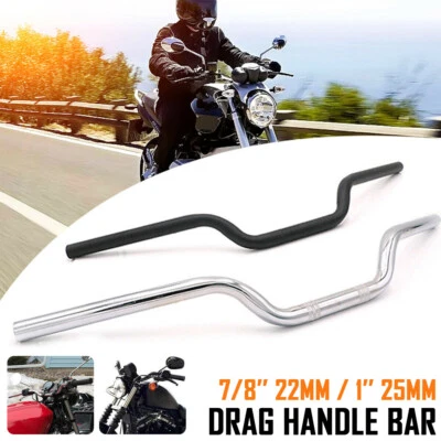 Universal 7/8" 1" Motorcycle Tracker Handlebars Drag Bar For Harley Honda Yamaha - Image 1 of 4