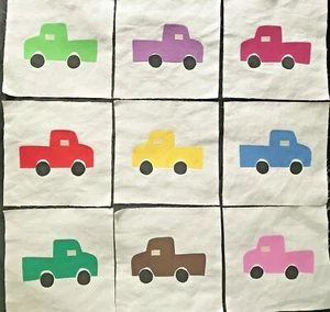 Quiltblöcke mit Bauernhof LKW Applikationen einfarbige Farben auf 6" Baumwolle 9 - Bild 1 von 3