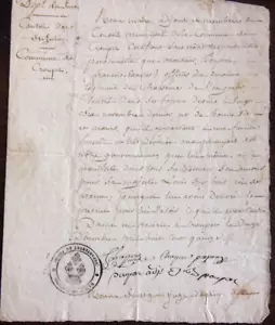 1815 certificat Lt Poupon 2e regiment chasseurs à cheval de la garde impériale - Imagen 1 de 3