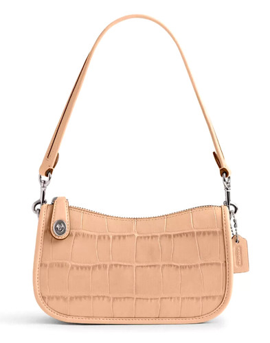 Borsa Coach CP024 Swinger 20 Croc pelle goffrata avorio nuova