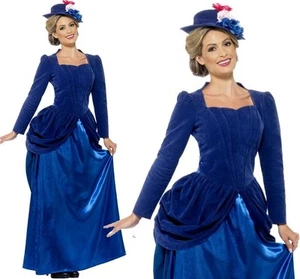 Mujer Victoriana Dama Disfraz Mary Poppins Conjunto Nuevo Por Smiffys - Imagen 1 de 5