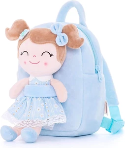 Kids Backpack Toddler Girls Backpacks with Soft Plush Doll Toys Blue 9"…… - Picture 1 of 9