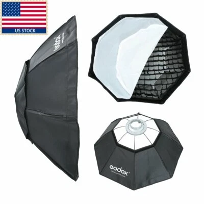 Godox Octagon 95cm Grid Honeycomb Softbox Studio Strobe Bowens Mount Speedring - Image 1 of 4