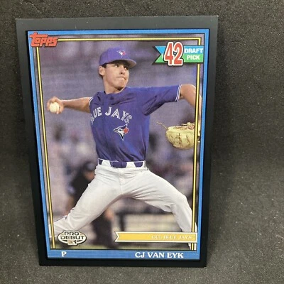 2021 Topps Pro Debut Black CJ Van Eyk Rc #PD-187 1/1 One Of One Blue Jays - Image 1 of 2