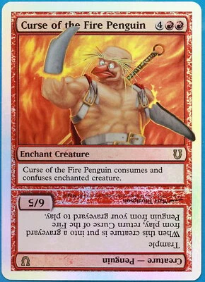 Curse of the Fire Penguin FOIL Unhinged NM Red Rare CARD (478888) ABUGames - Image 1 of 2