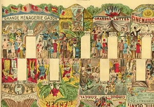 PÓSTER ANTIGUO IMPRESO VINTAGE C1910 RECORTADO CIRCO ESPECTÁCULO LATERAL PAPEL JUGUETE TEATRO B98 - Imagen 1 de 12