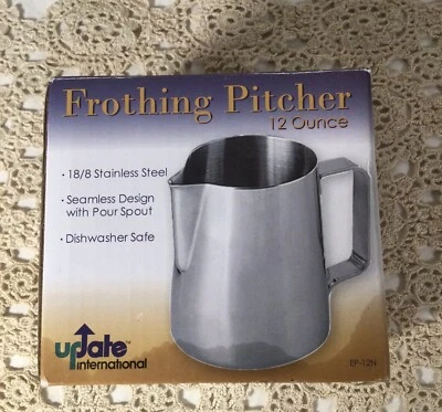 Actualización Interna Espumadora Leche Vaporera Jarra Taza Café Espresso Acero Inoxidable 12oz Foto 1 de 4