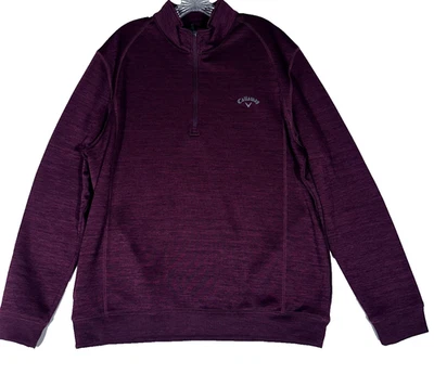 Callaway Pullover Para Hombre Talla XL Rojo Cuarto Cremallera Golf Sudadera Atlética Granate Foto 1 de 4