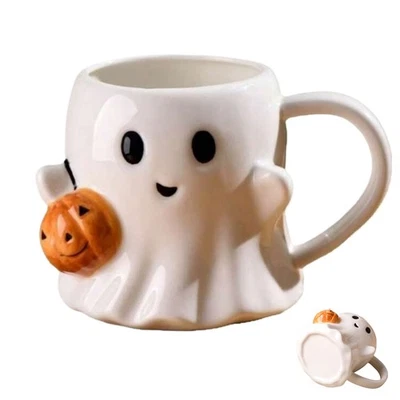 Taza de café de Halloween lindos fantasmas de Halloween tazas de cerámica para beber Foto 1 de 4