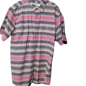 Orvis Shirt Mens Size L Multicolor Short Sleeve Button Geometric Southwestern - Picture 1 of 12