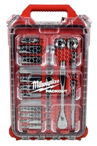Milwaukee 48-22-9481 3/8" Drive SAE Ratchet & Socket Mechanics Tool Set w/ Case - Picture 1 of 12