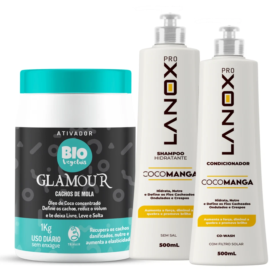 Trihair Glamour Mola Curl Activator 1kg + Lanox CocoManga Shampoo & Conditioner - Image 1 of 1