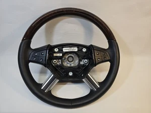 2006-08 Mercedes W164 ML500 ML550 GL450 Steering Wheel Black Leather & Wood - Picture 1 of 17