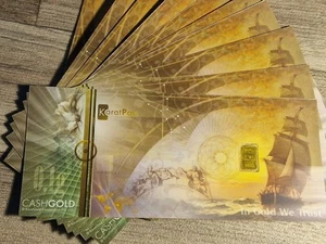 10 x 0,1g Goldbarren Feinheit 999,9 Goldschein, Karatbars, Karatpay, Barren - Bild 1 von 5