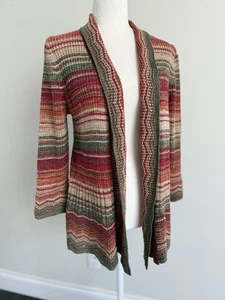 Alfred Dunner Cardigan Women’s Open Front Knited Colorful 3/4 Sleeves Sz PL - Picture 1 of 8