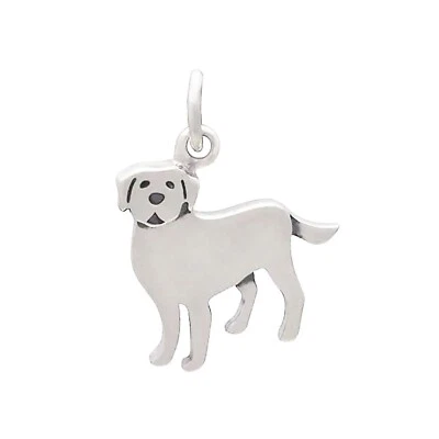 Colgante Labrador Retriever Laboratorio Raza de Perro Cachorro Plata Esterlina Sólida 925 Dije Foto 1 de 4