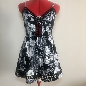 Charlotte Russe Black and White Floral Romper Size Small