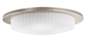 Kichler Antique Pewter And Matte White Acrlic 3 Light Fluorescent Ceiling $240