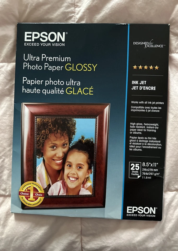 Epson Ultra Premium 8.5x11 Glossy Photo Paper - 25 Sheets - Image 1 of 1