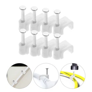 500 Pcs Fil Serrage Boucle Cordon Clips pour Mural Agrafes Électriques Câblage - Photo 1/12