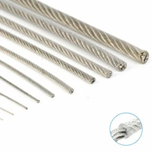 304 Stainless Steel Wire Rope Cable PVC Plastic Coated 1 1.2 1.5 2 3 4 5 6 8mm - Picture 1 of 7