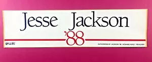 Jesse Jackson 1988 Presidential Campaign Vinyl Bumper Sticker Vintage~ Brand New - Picture 1 of 5