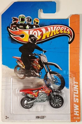 2013 Hot Wheels красный HW450F HW STUNT мотоцикла велосипеда 97/250 - Изображение 1 из 4