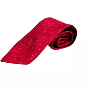 Van Heusen Tie Red on red paisley with metallic silver HOLIDAY 3.5" x 59" - Picture 1 of 4