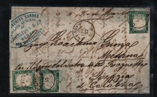 IV: 13A x tre su lettera non comune del 1857 : cert,Manzoni (€ 10.500)