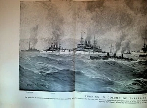 Harper's Weekly 1902 Panorama Carlton Chapman US Fleet in Caribbean  - Picture 1 of 2