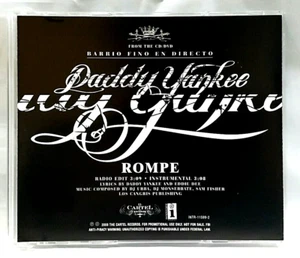 (CD) Daddy Yankee – Rompe, Promo, INTR-11599-2, Single, NM/NM, 2 Tracks, Rare. - Picture 1 of 2