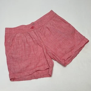 Tommy Bahama 100% Linen Shorts Women Size 4 Pink Red Coral Summer Lightweight - Picture 1 of 11